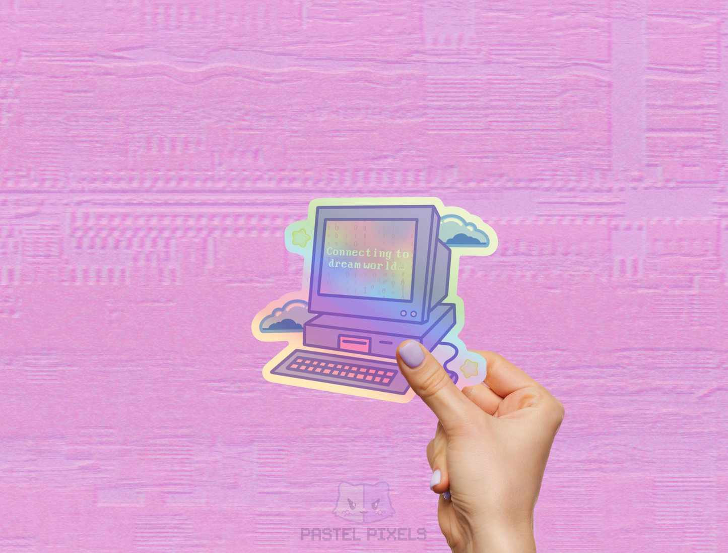 Digital Realm: Connecting to Dream World Die-Cut Sticker