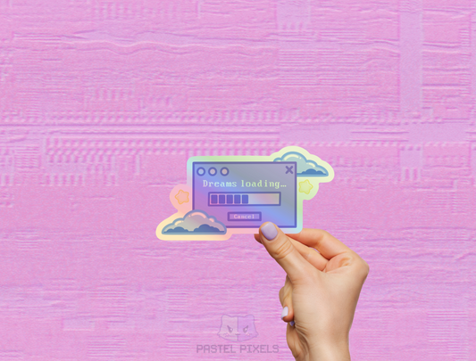 Digital Realm: Dreams Loading Die-Cut Sticker